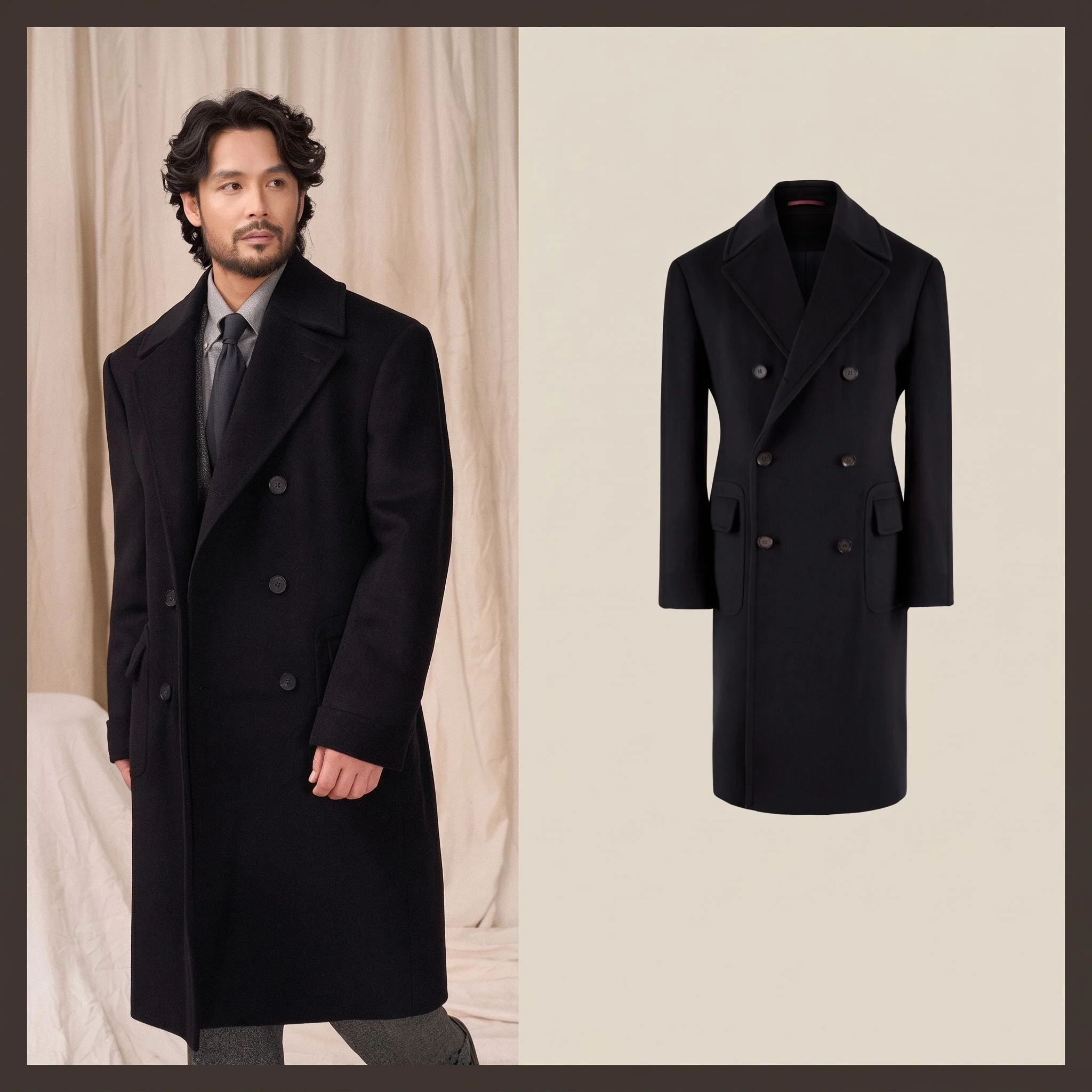 Removable-Lining Wool Overcoat - Image 6
