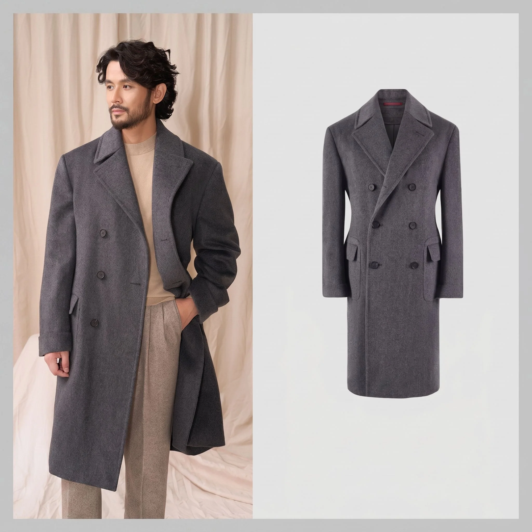 Removable-Lining Wool Overcoat - Image 9