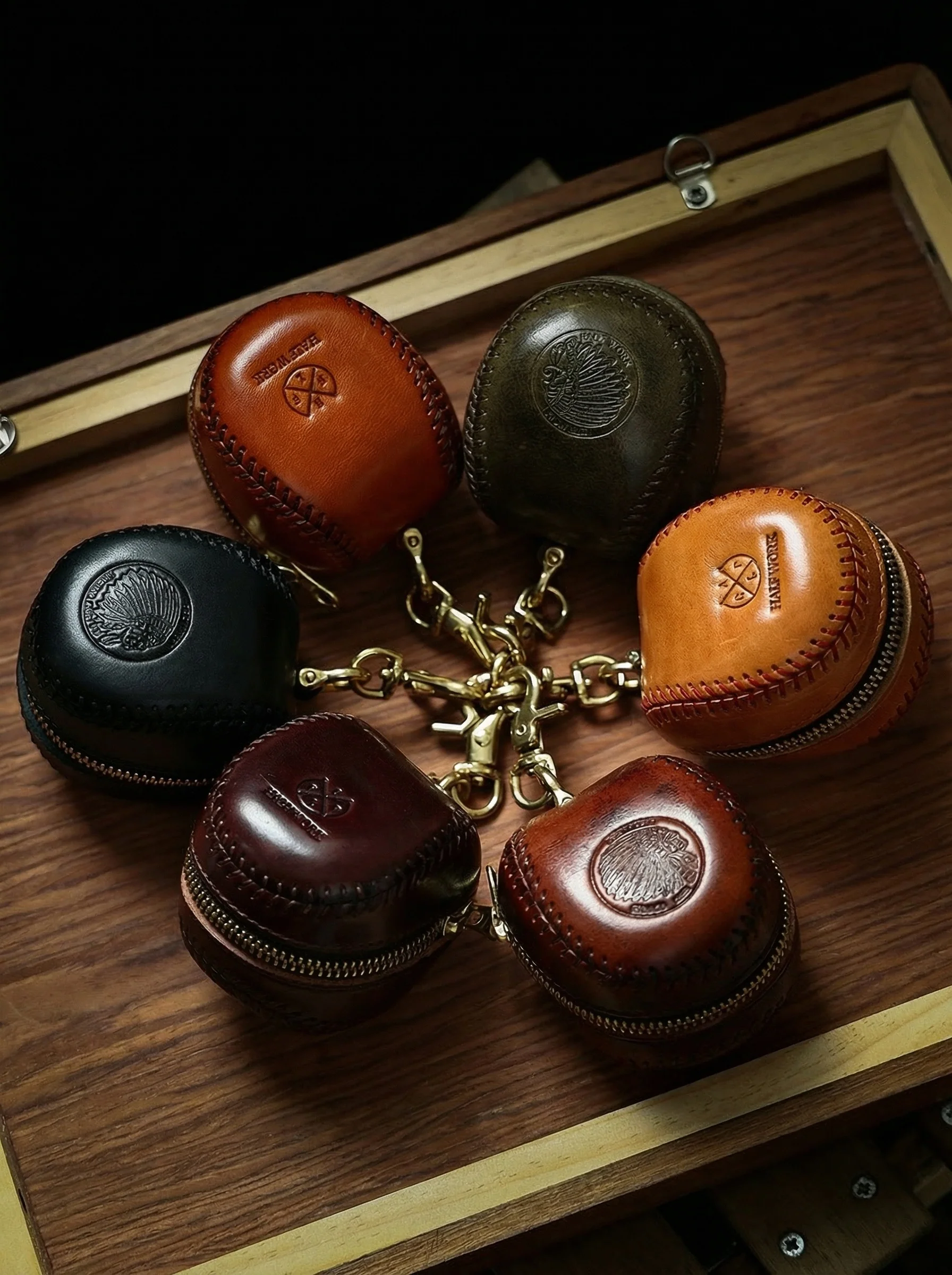 Retro Baseball Leather Pouch