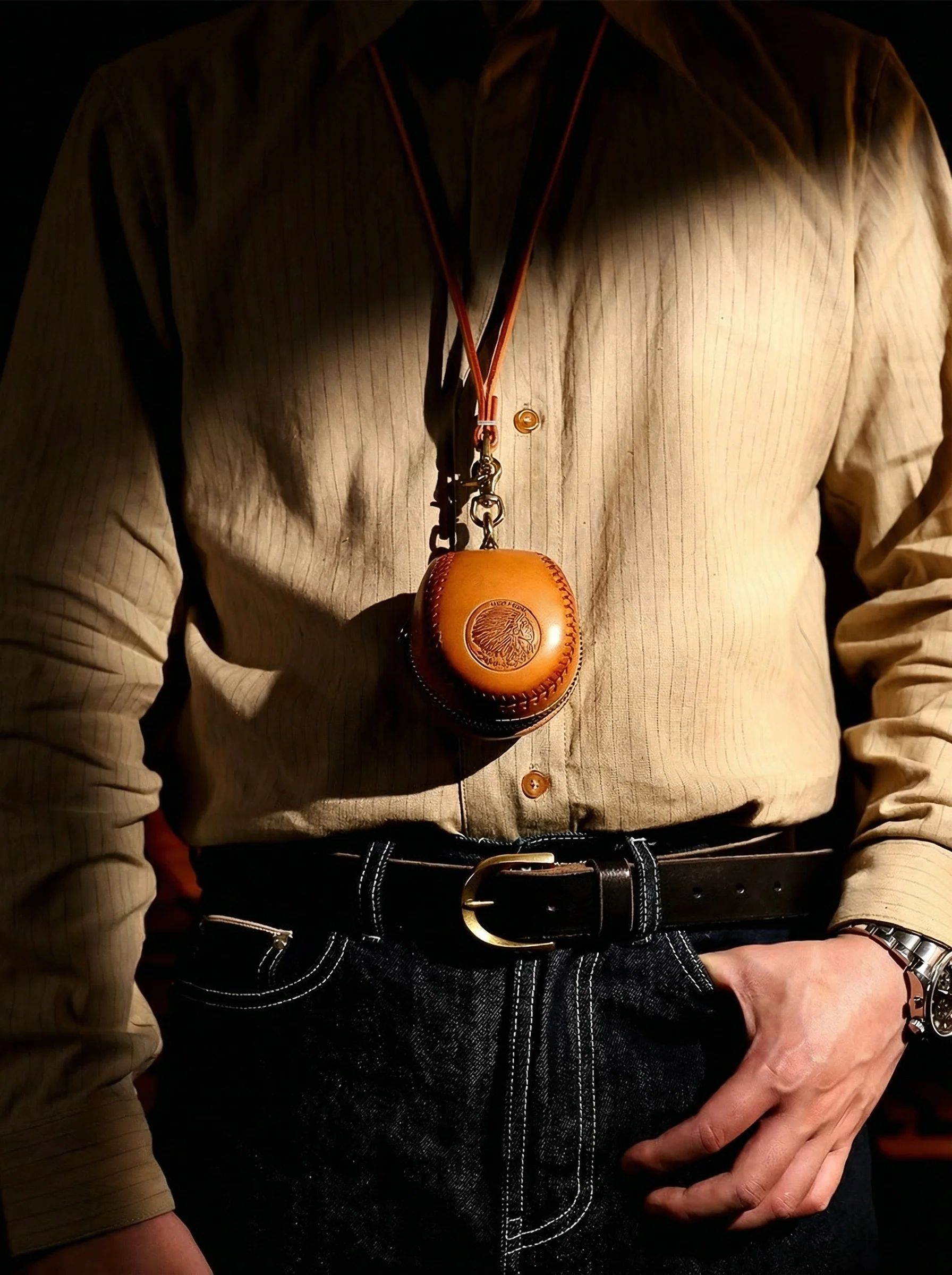 Retro Baseball Leather Pouch - Image 2