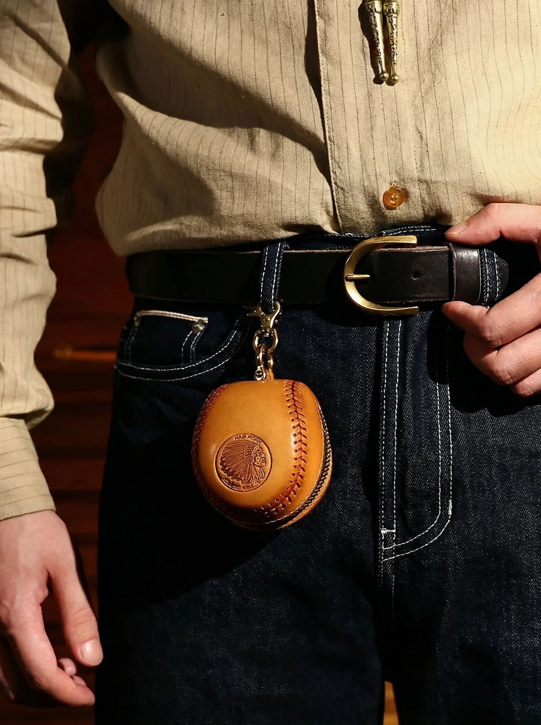 Retro Baseball Leather Pouch - Image 3