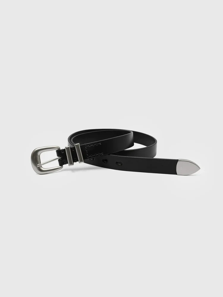 Retro Distressed Cowhide Belt - Image 2