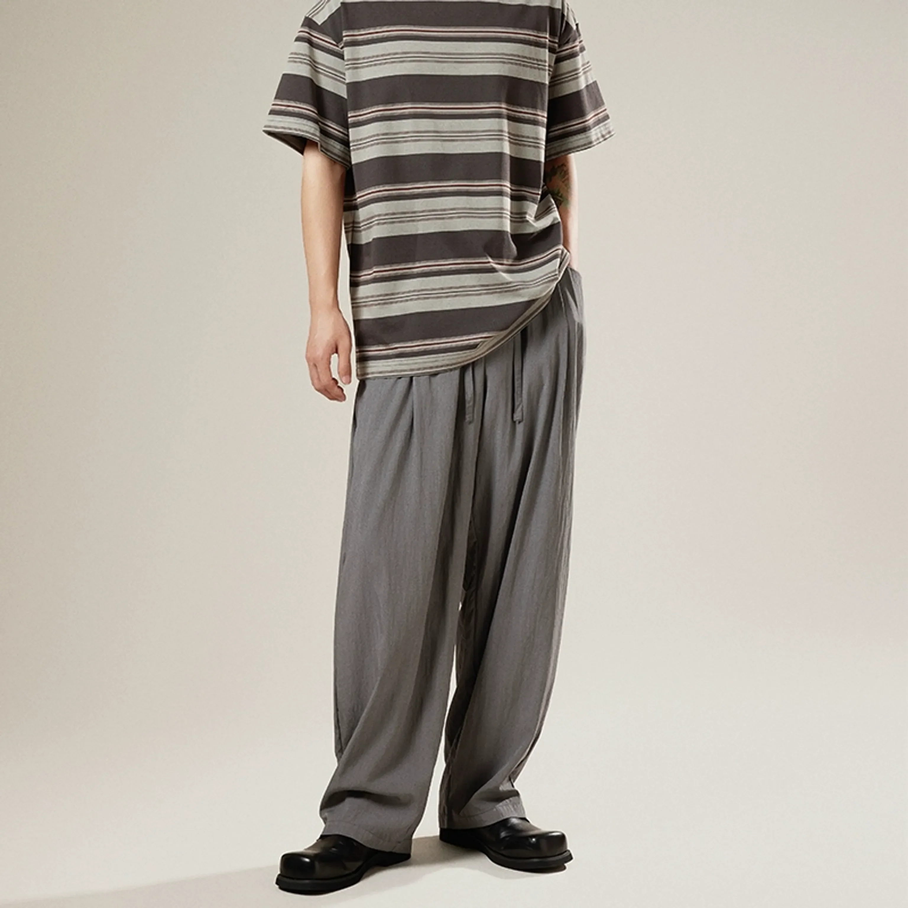 Retro Drape Loose Trousers - Image 7