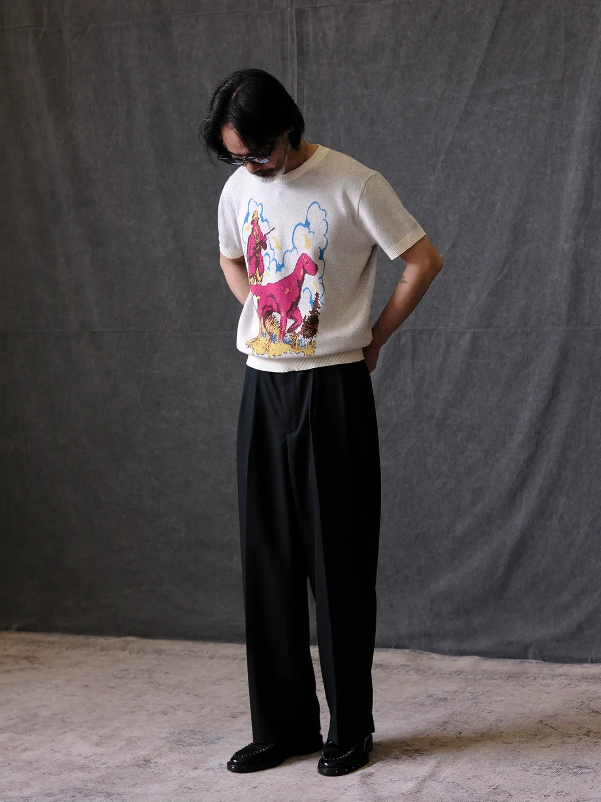Retro Jacquard Short-Sleeve Knit - Image 4