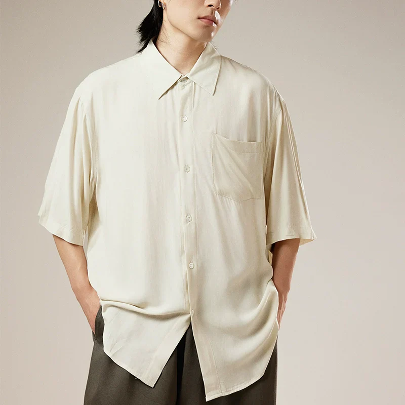 Retro Japanese Bamboo Fiber Short-Sleeve Shirt - Image 3
