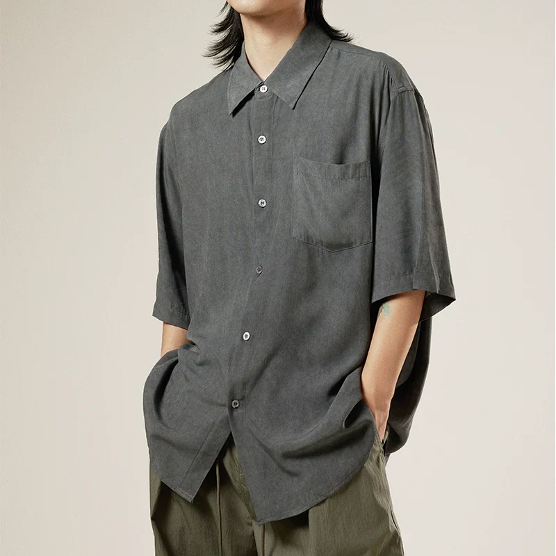 Retro Japanese Bamboo Fiber Short-Sleeve Shirt - Image 4