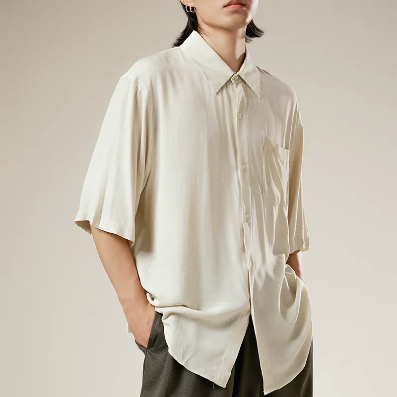 Retro Japanese Bamboo Fiber Short-Sleeve Shirt - Image 6