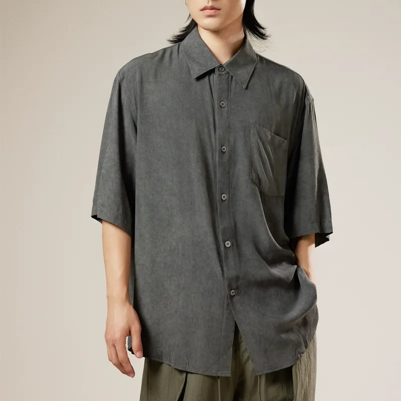 Retro Japanese Bamboo Fiber Short-Sleeve Shirt - Image 7