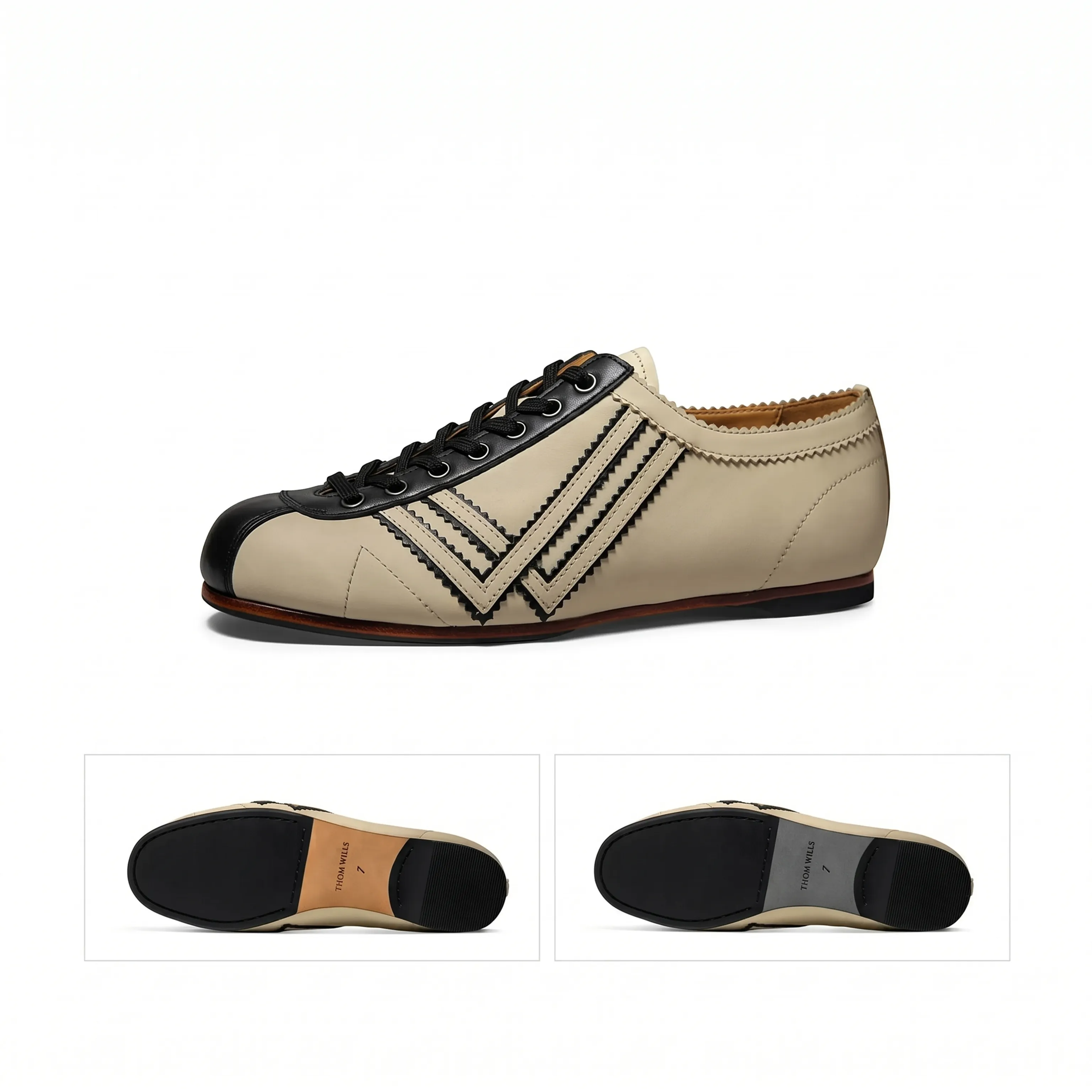 Retro Leather Bowling Sneaker - Image 4