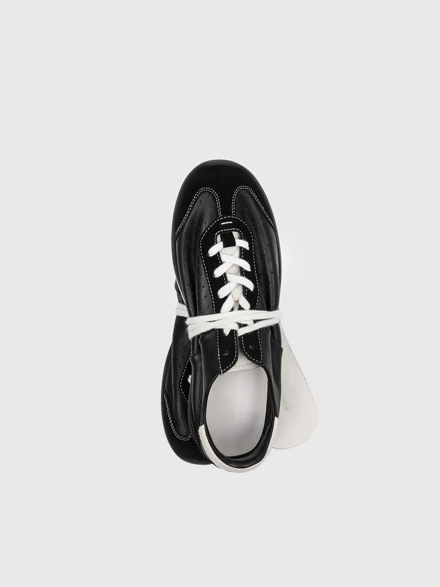Retro Leather Lace-up Sneakers - Image 2