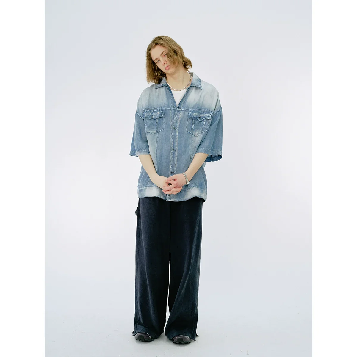 Retro Light Blue Denim Shirt