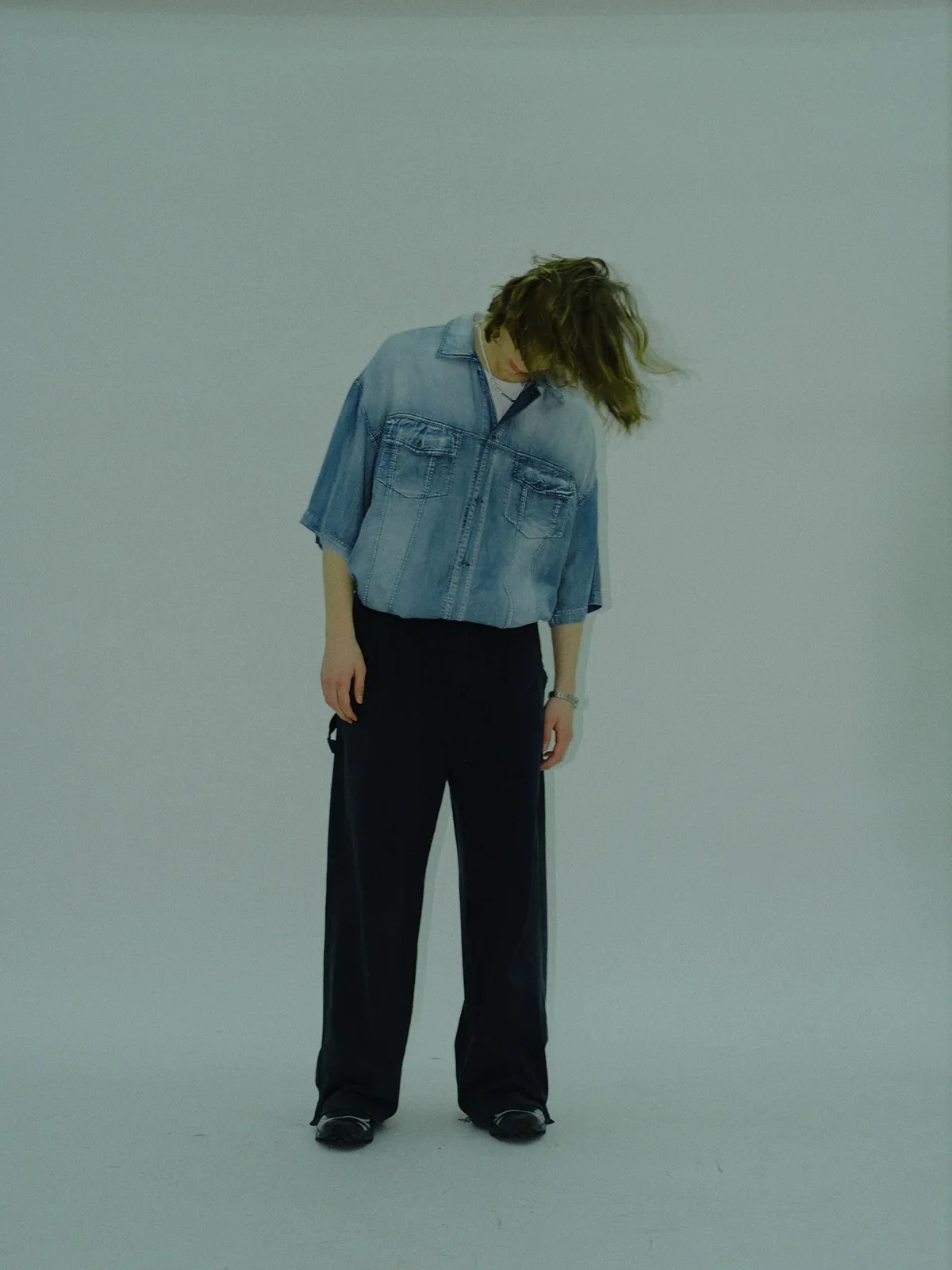 Retro Light Blue Denim Shirt - Image 4