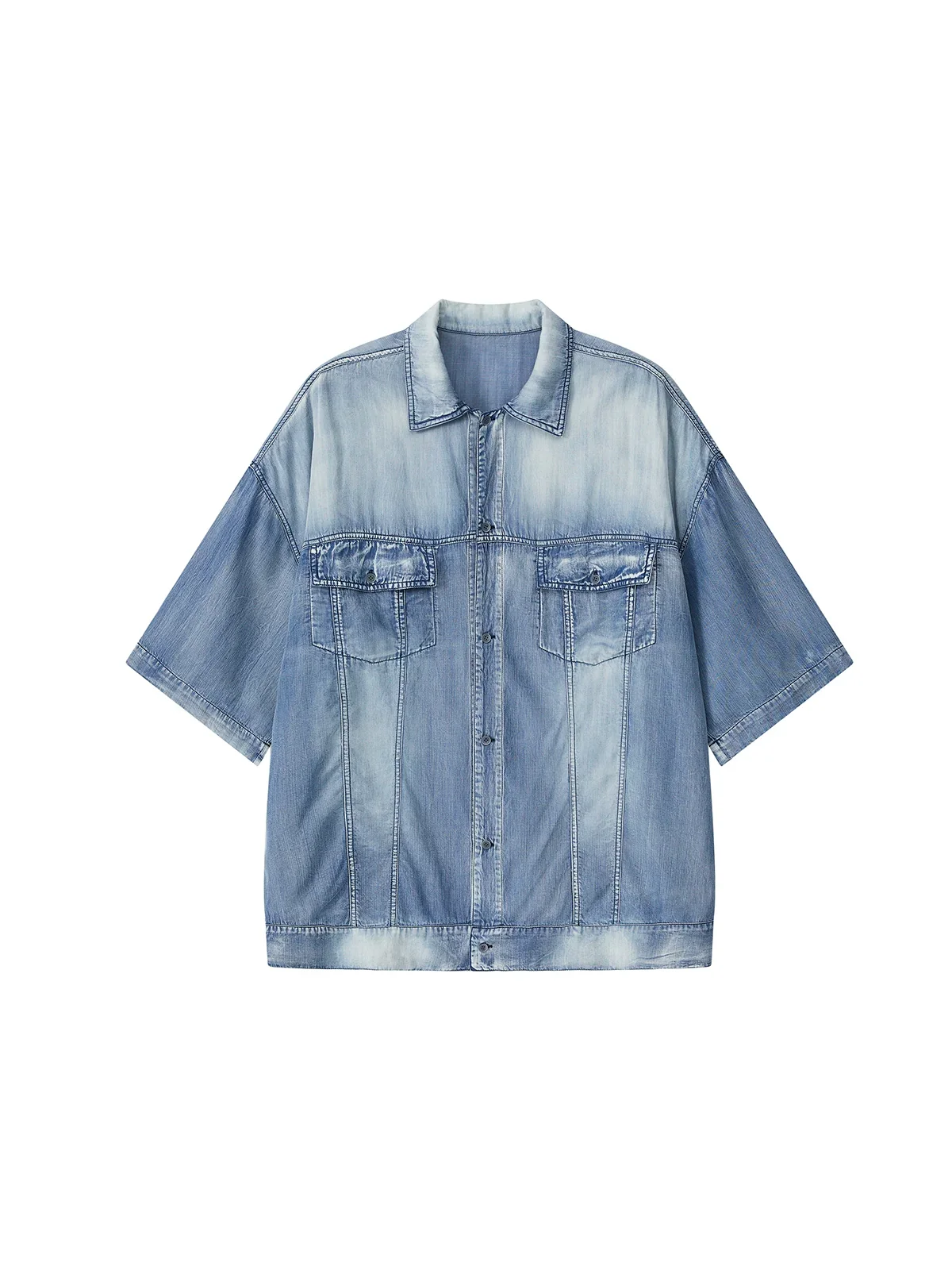 Retro Light Blue Denim Shirt - Image 5