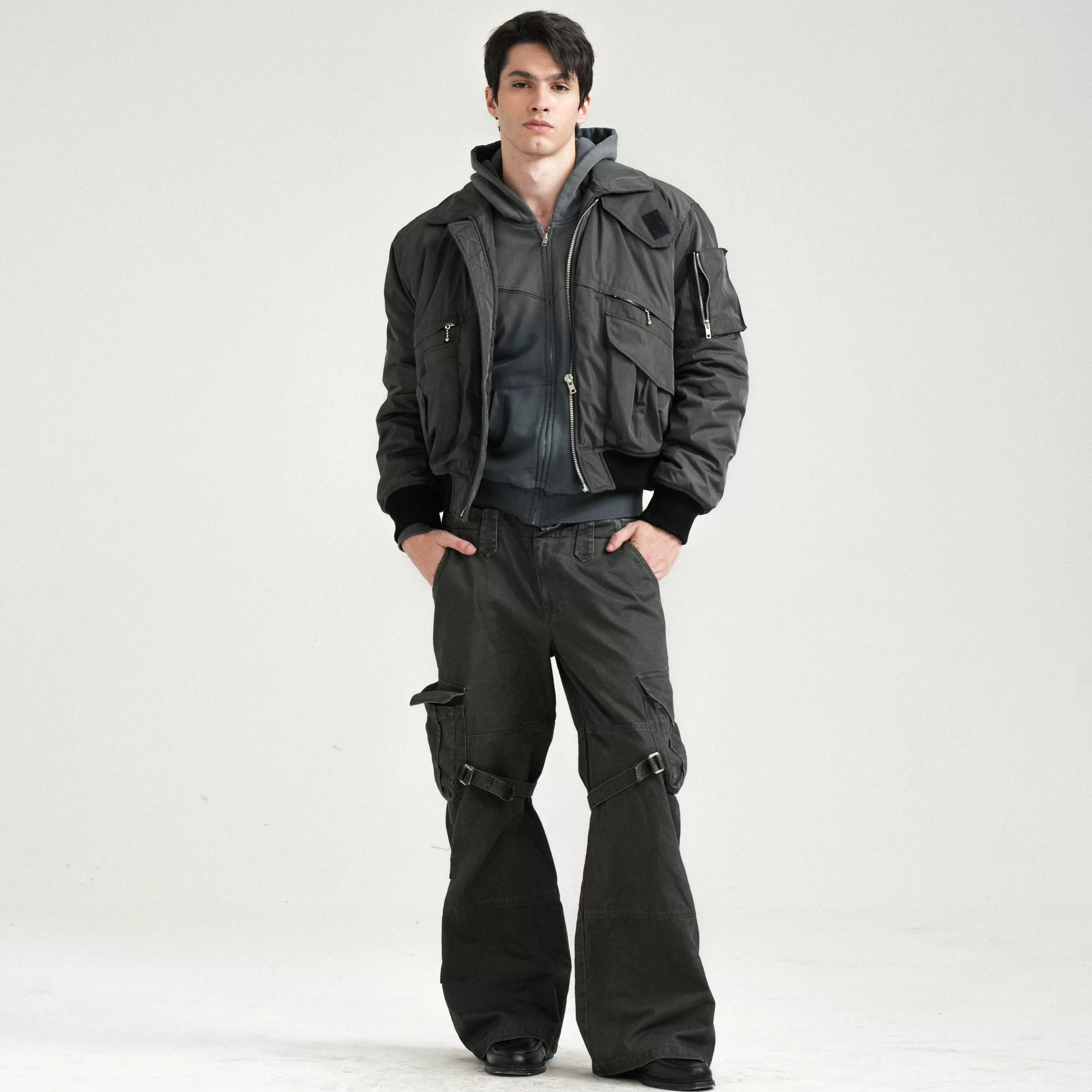 Retro Multi-Pocket Bomber Jacket - Image 2