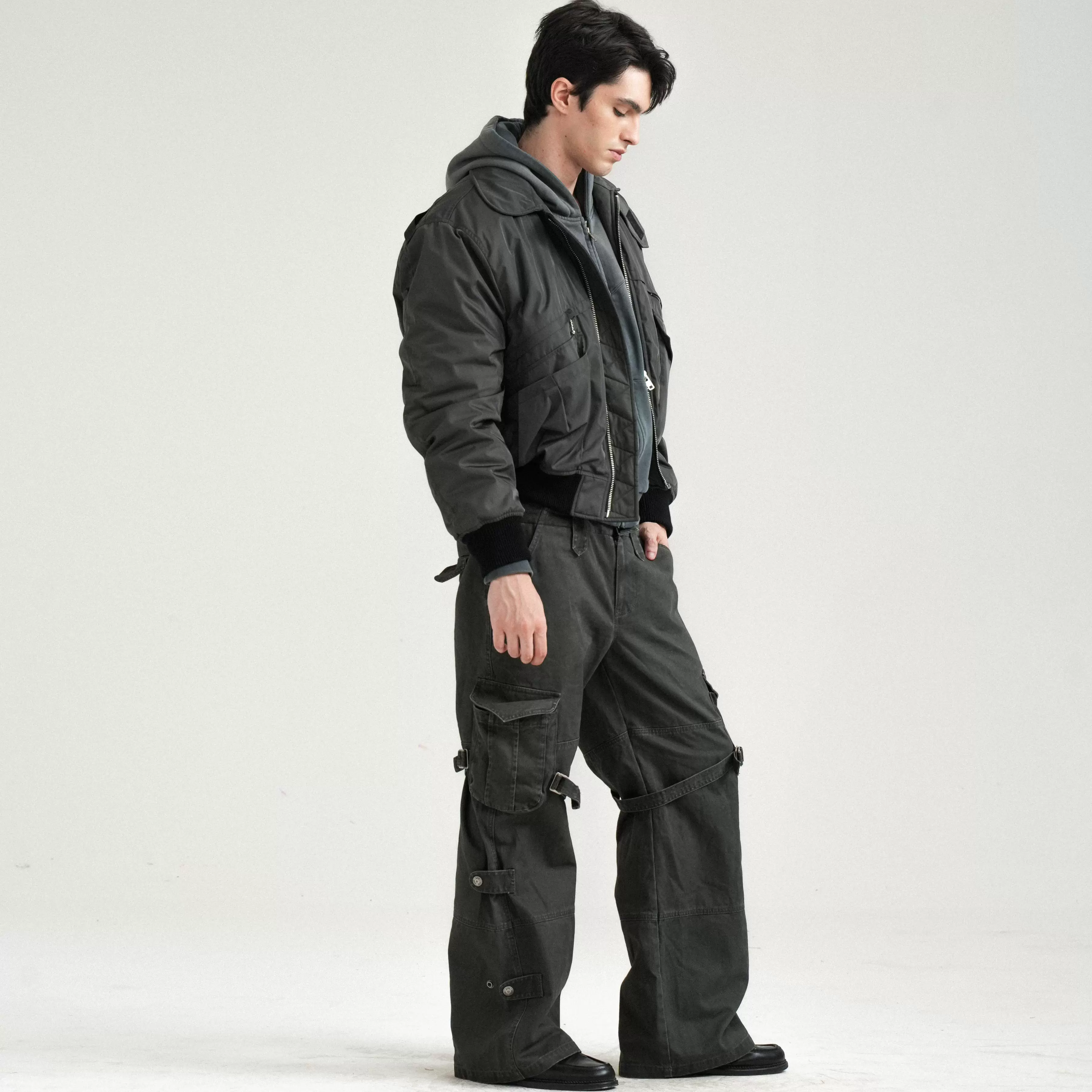 Retro Multi-Pocket Bomber Jacket - Image 3