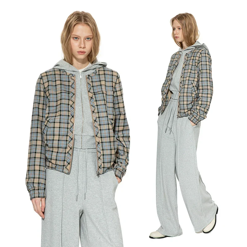 Retro Plaid Short Jacket - Image 2