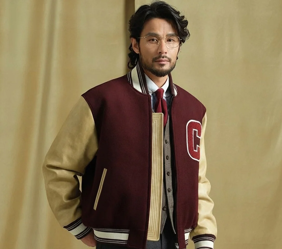 Retro Quilted Varsity Jacket - Image 8