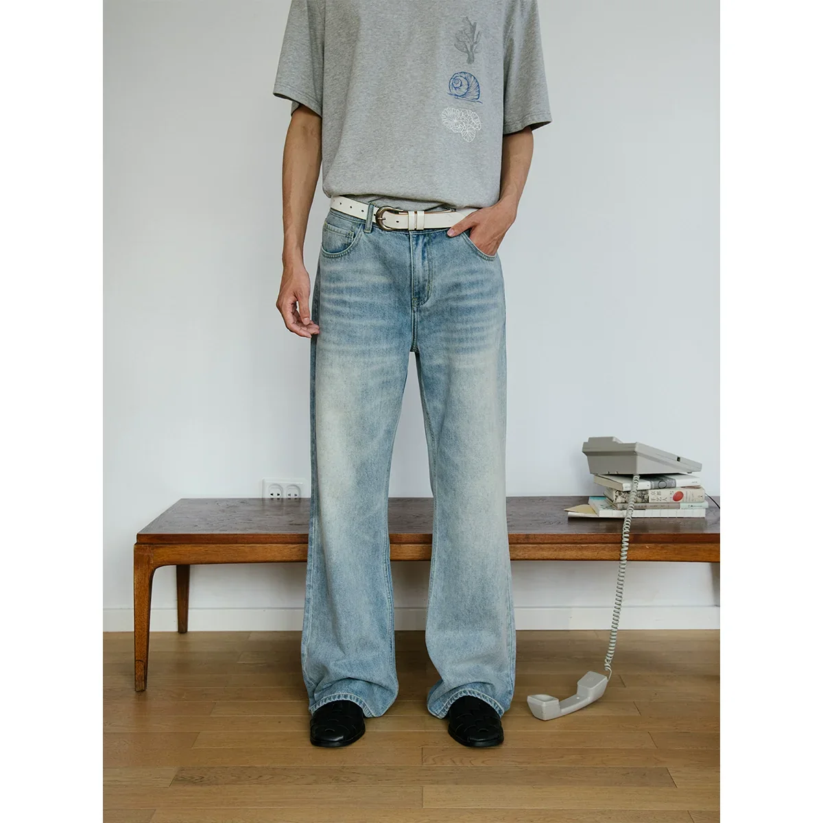 Retro Washed Bootcut Jeans