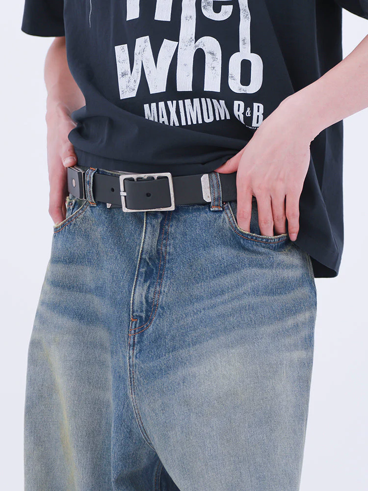 Reverse Buckle Leather Belt - Image 5