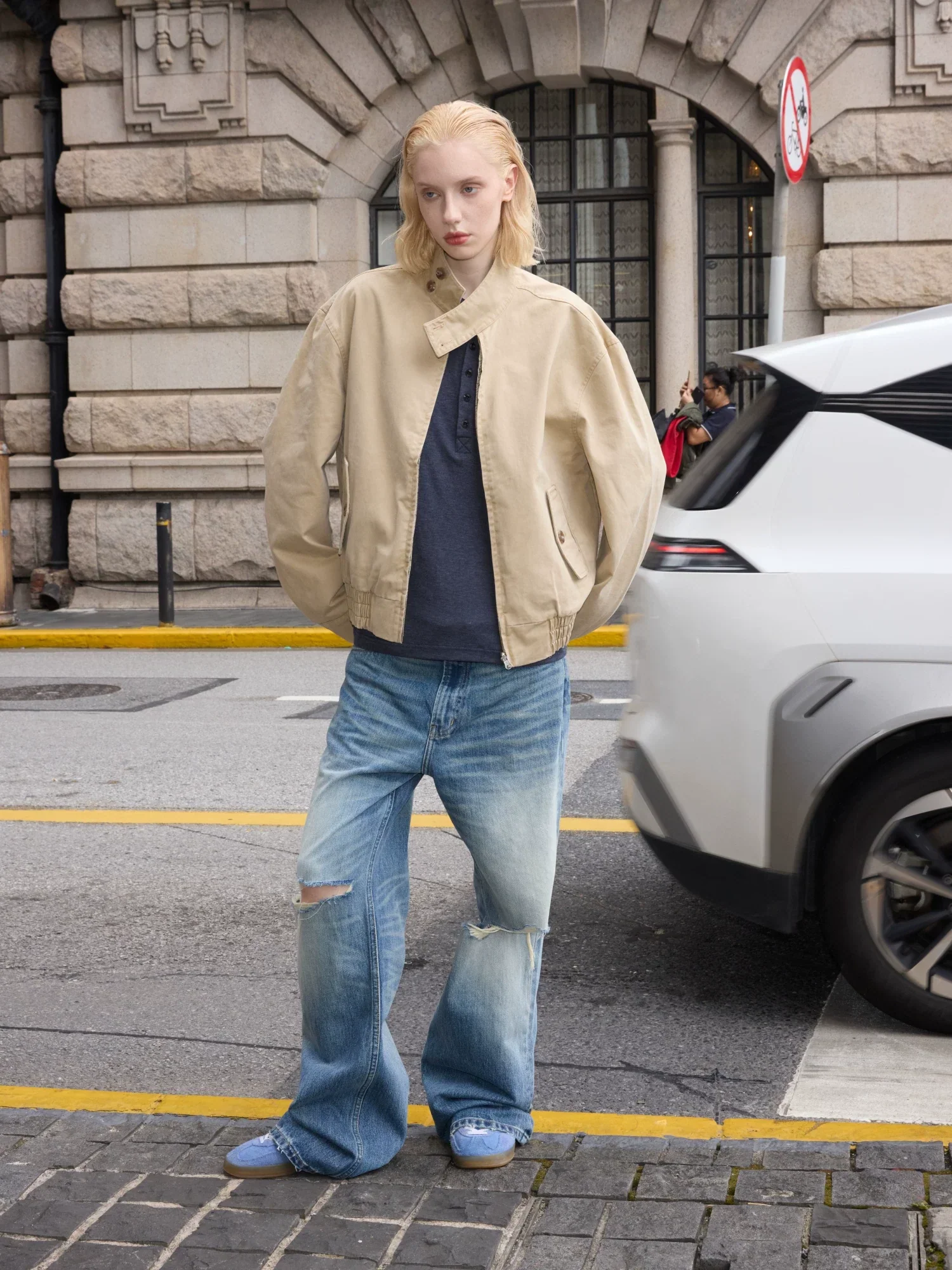 Reversible Cotton Twill G9 Harrington Jacket - Image 5
