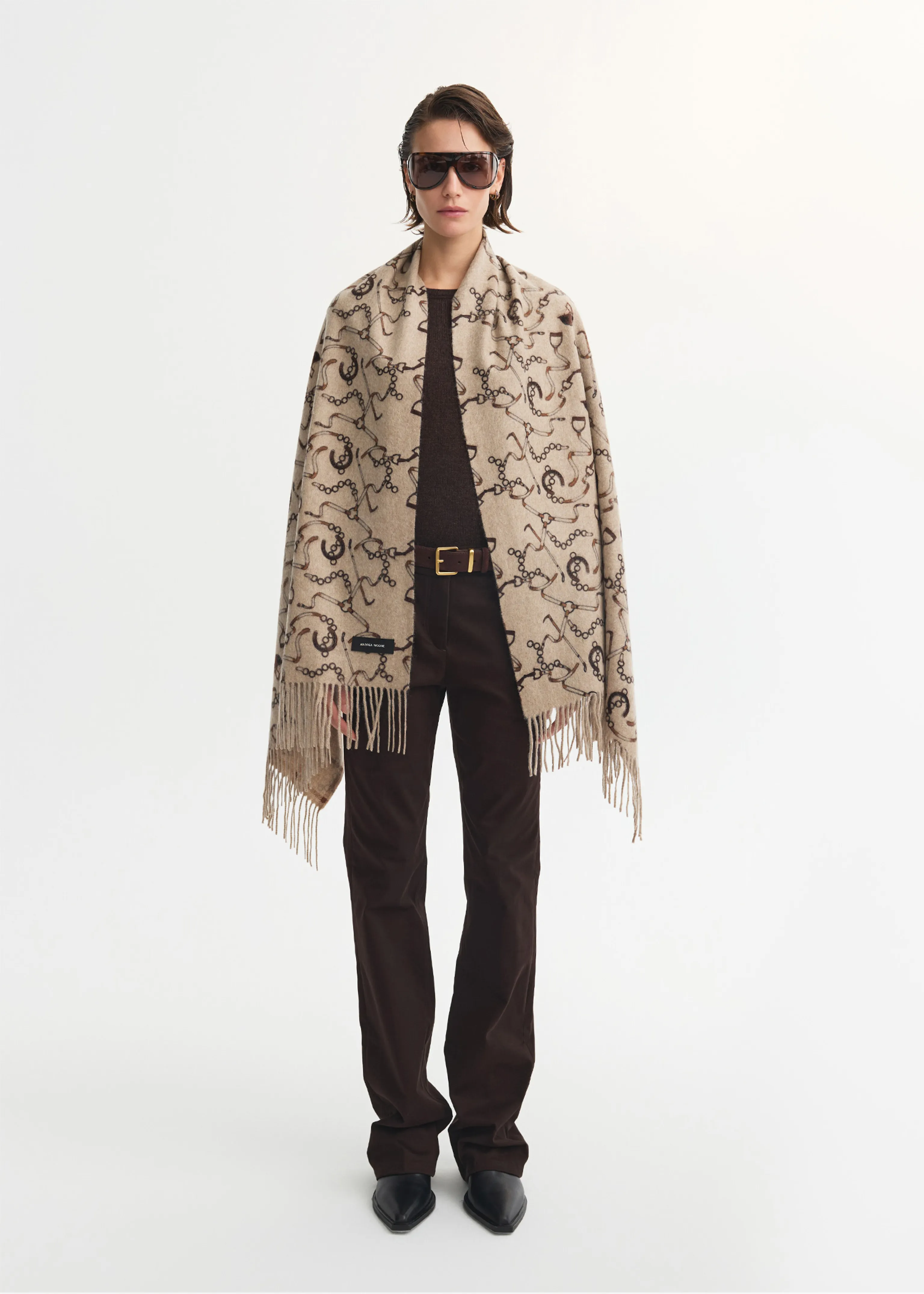 Reversible Equestrian Cashmere Scarf