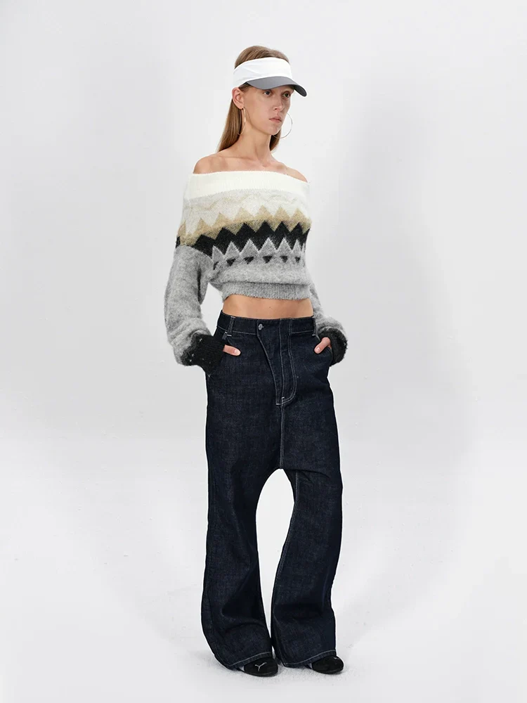 Reversible Fair Isle Off-Shoulder Sweater - Image 4