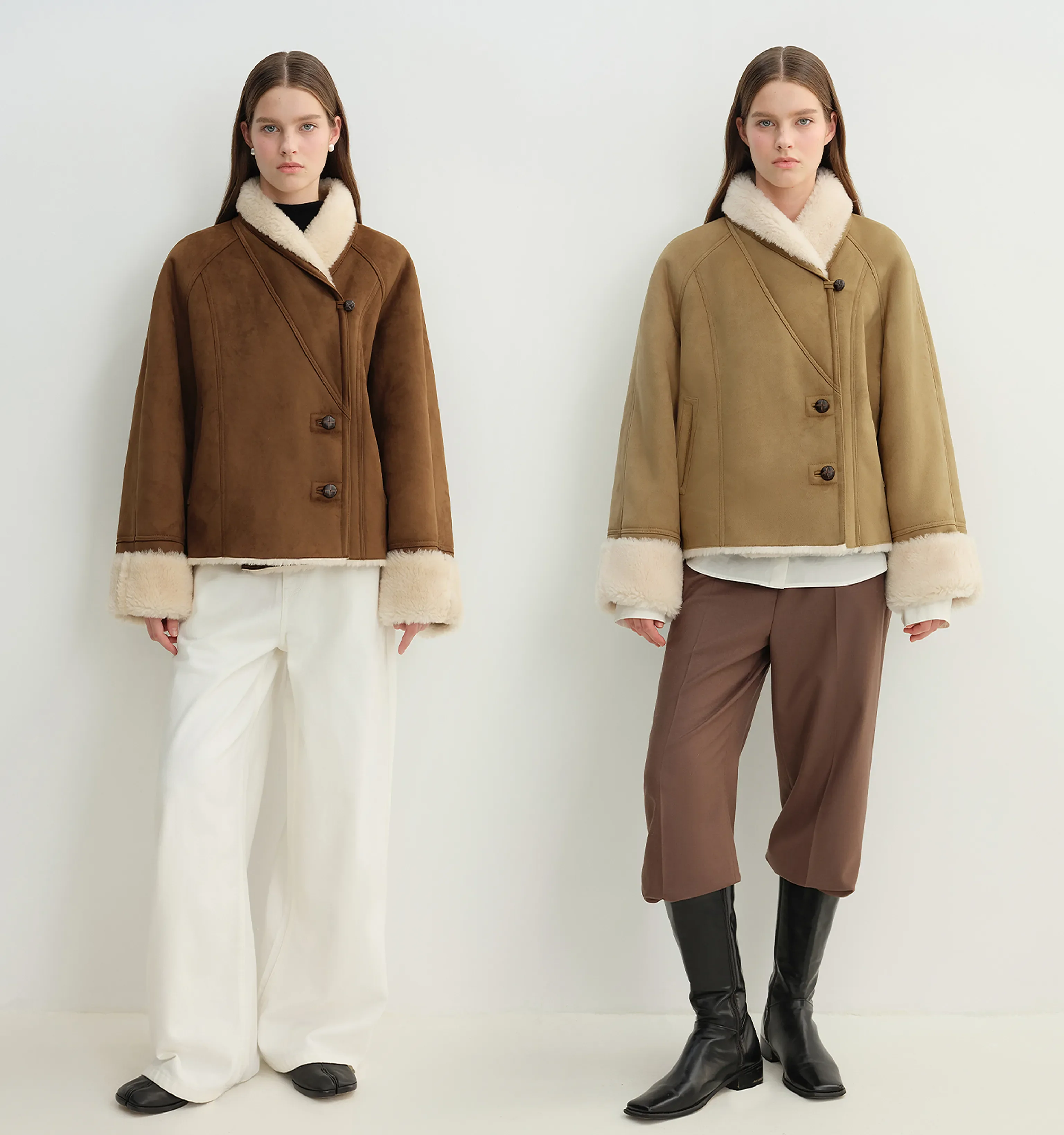 Reversible Faux Shearling Shawl Collar Jacket - Image 3