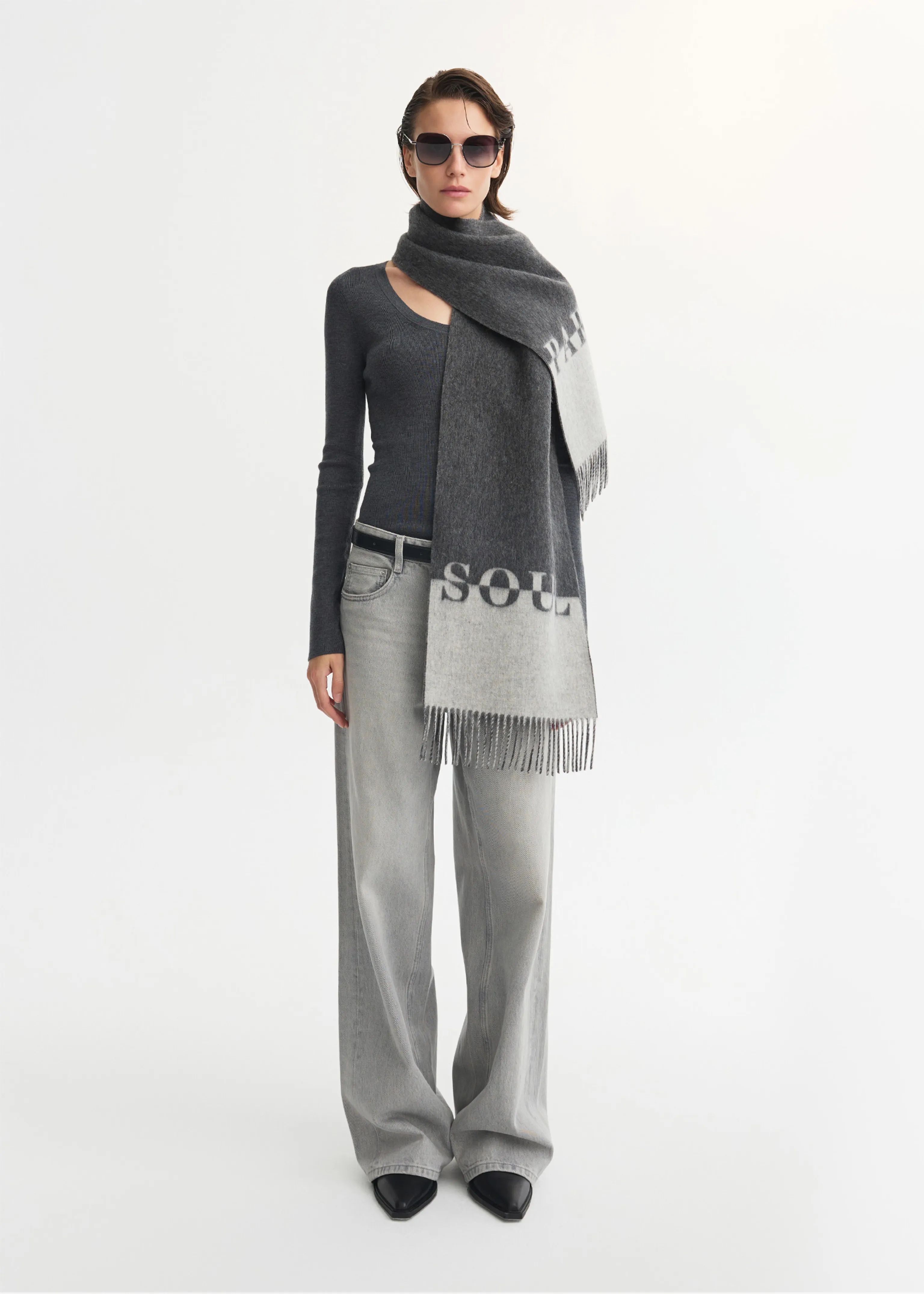 Reversible Lambswool Jacquard Scarf
