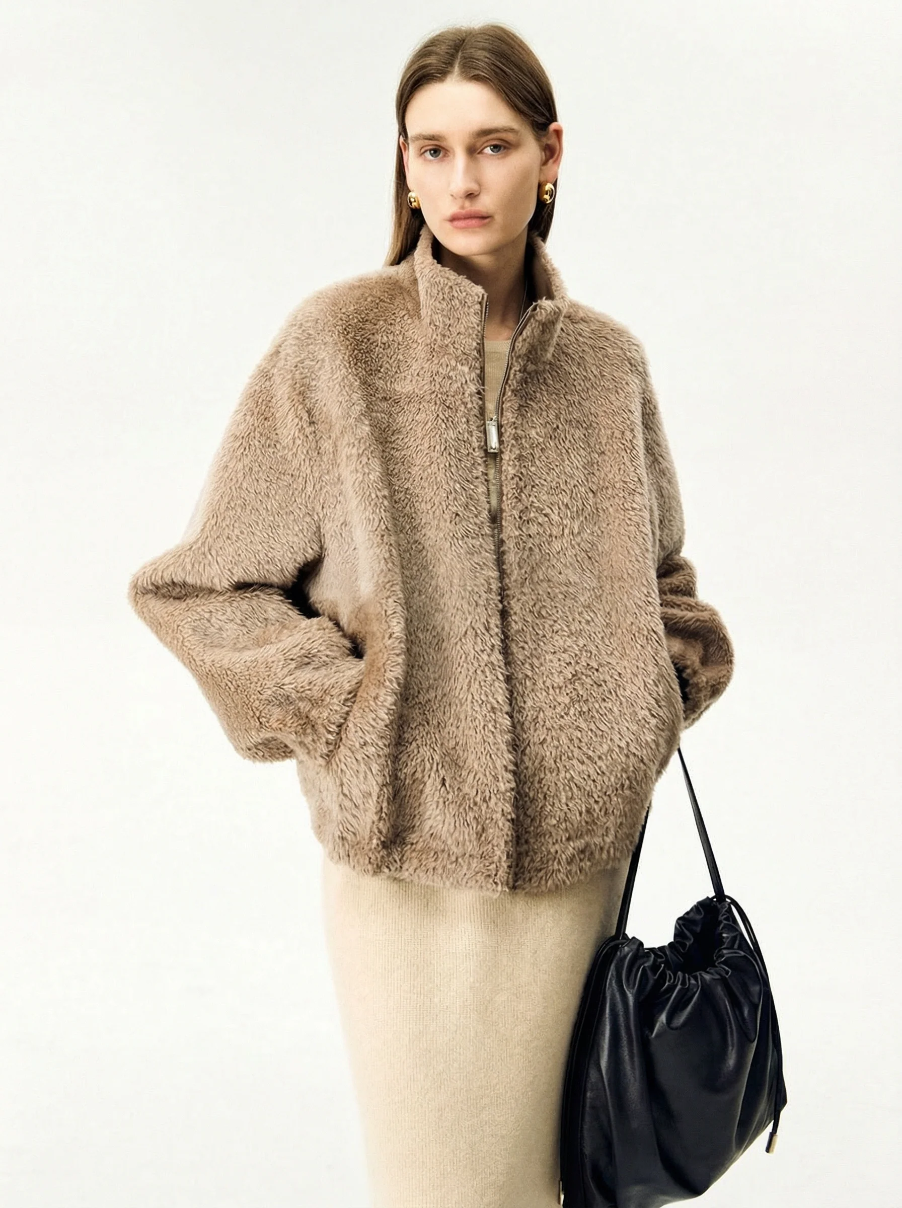 Reversible Merino Shearling Stand-Collar Jacket - Image 3