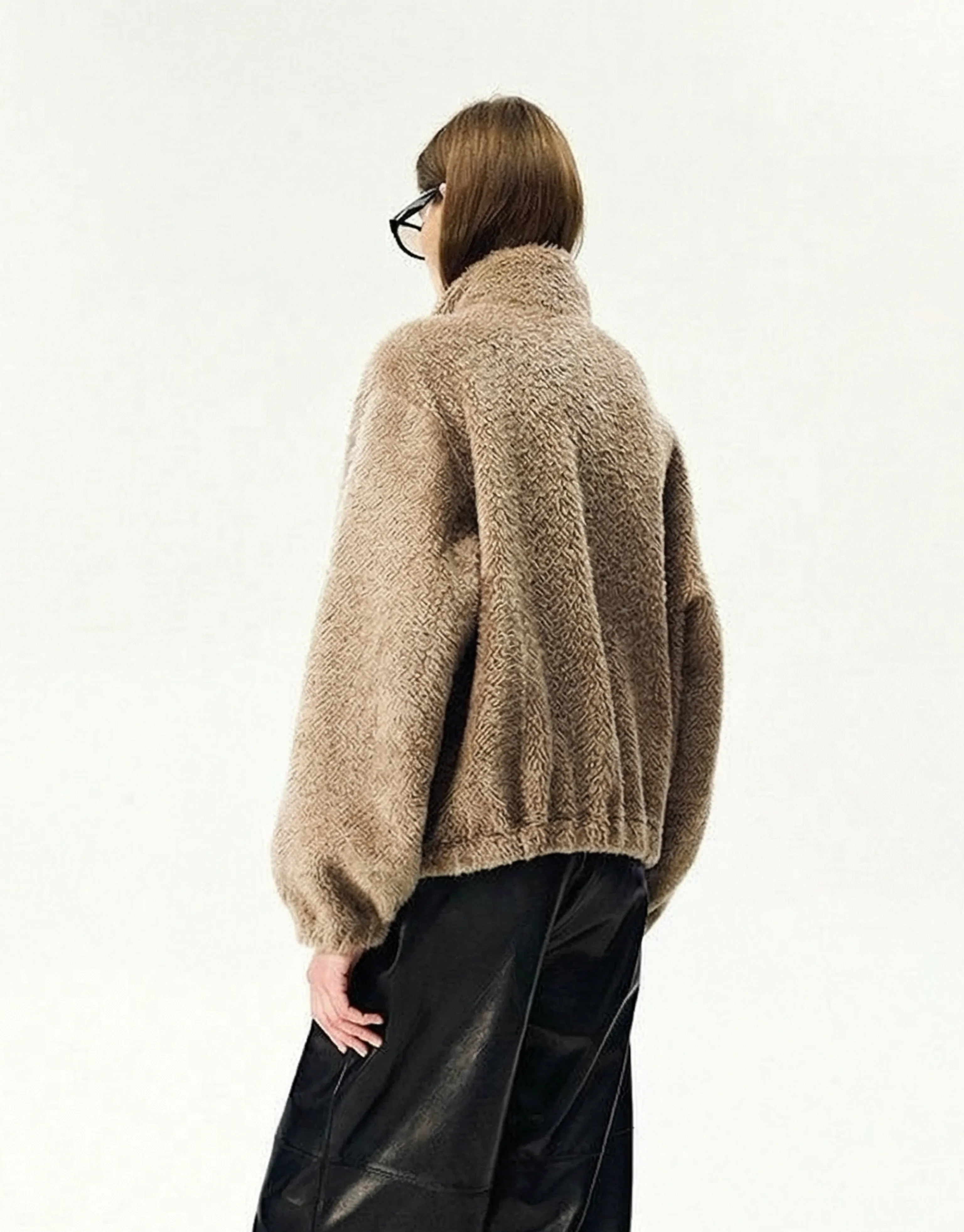 Reversible Merino Shearling Stand-Collar Jacket - Image 4