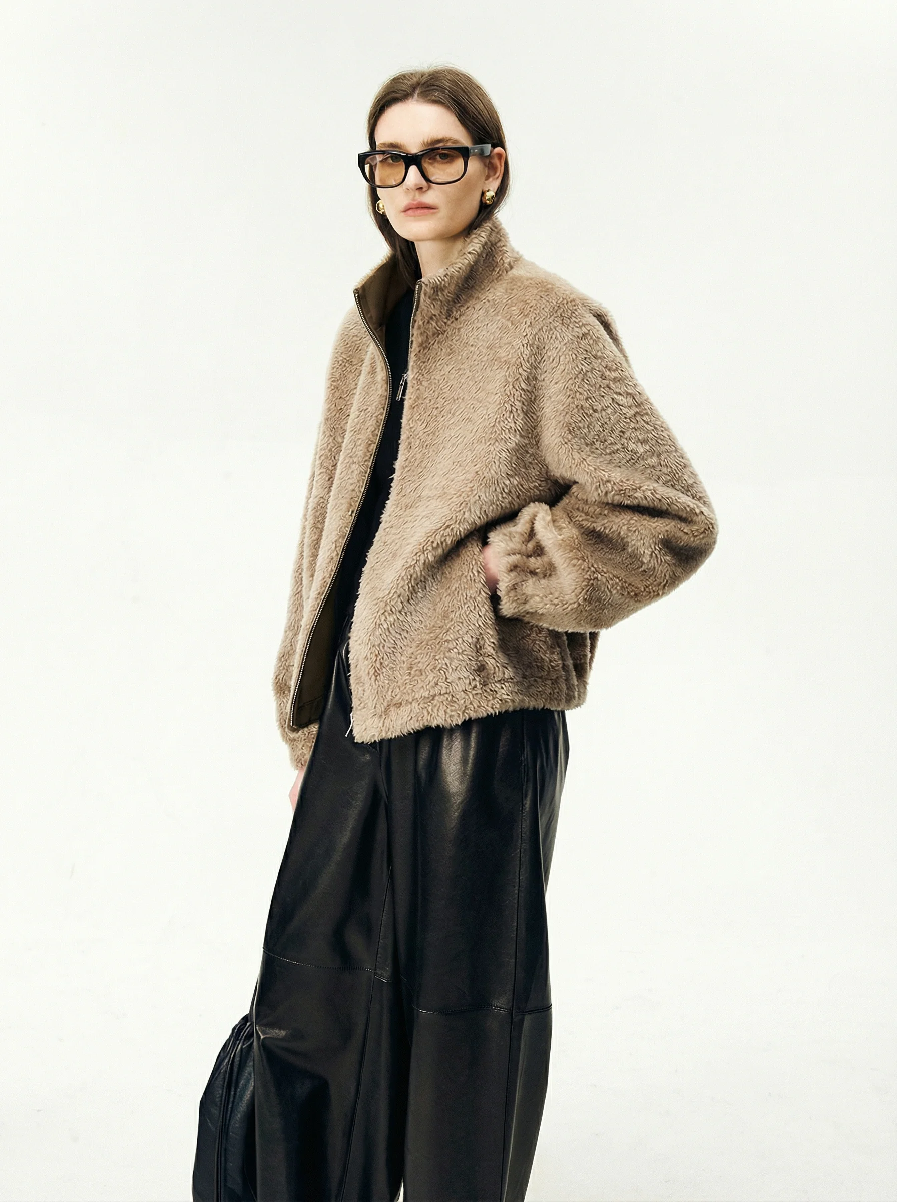 Reversible Merino Shearling Stand-Collar Jacket - Image 5