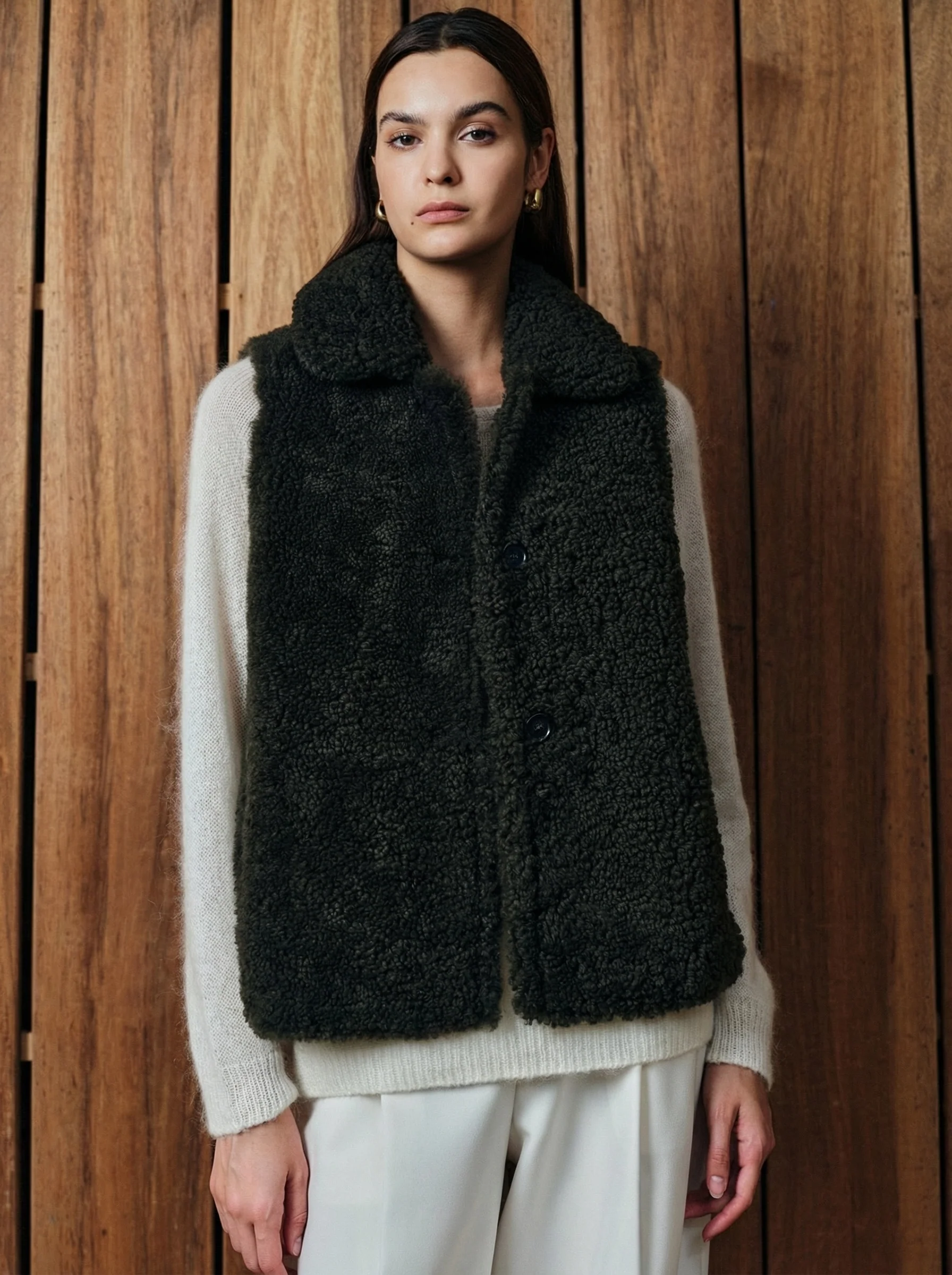 Reversible Merino Shearling Vest
