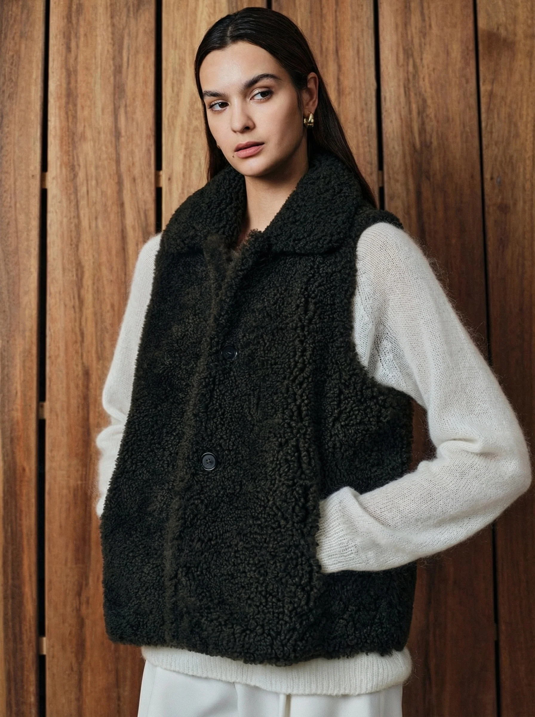 Reversible Merino Shearling Vest - Image 2