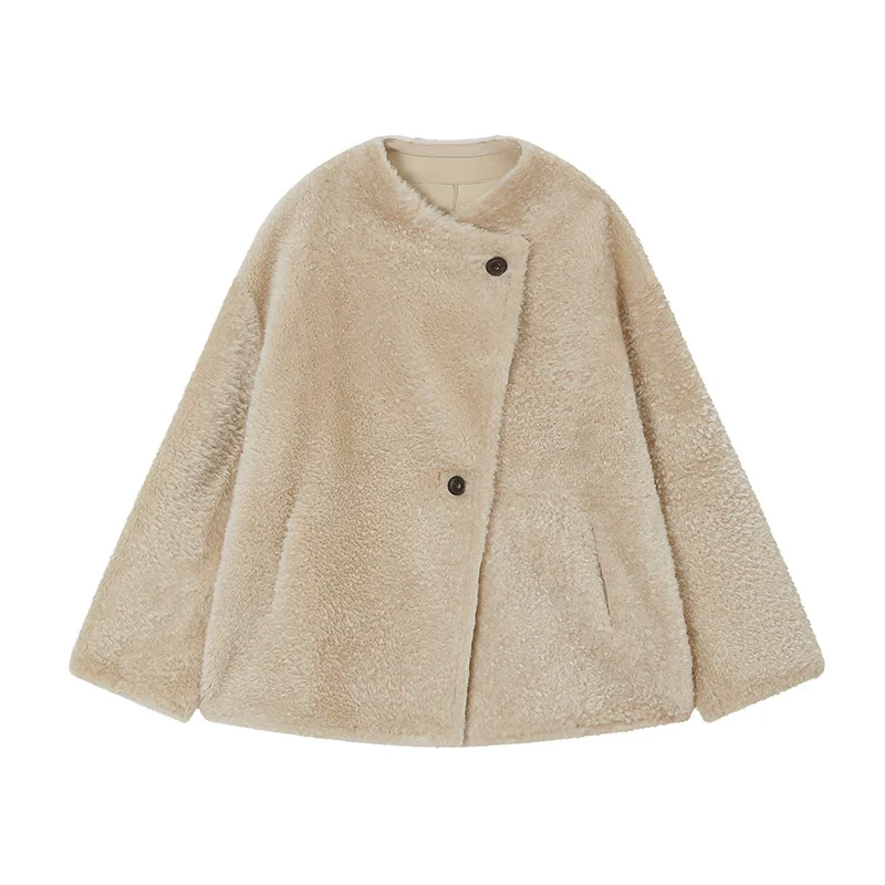 Reversible Merino Shearling Wrap Coat - Image 7