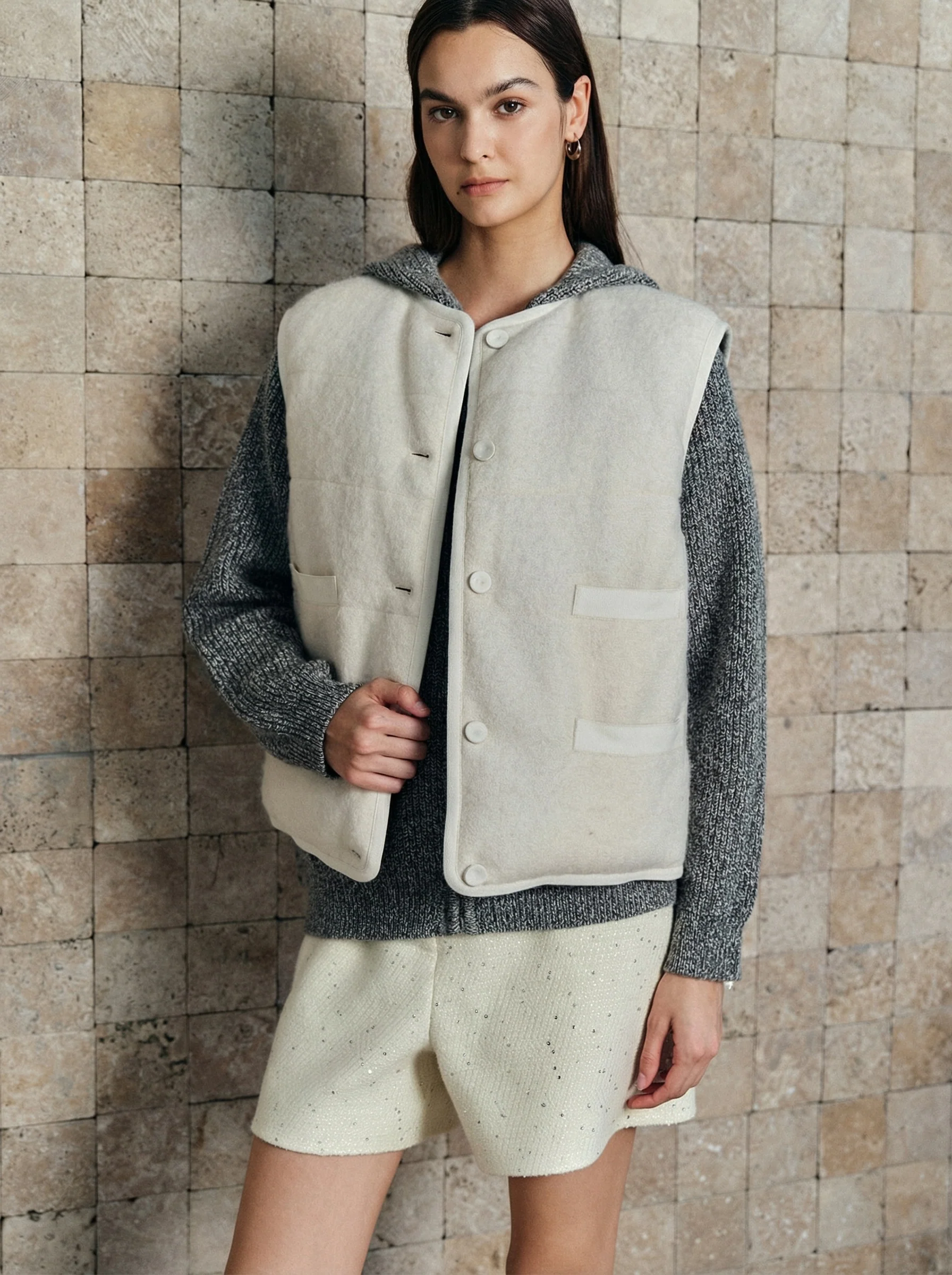 Reversible Mohair Down Vest - Image 3