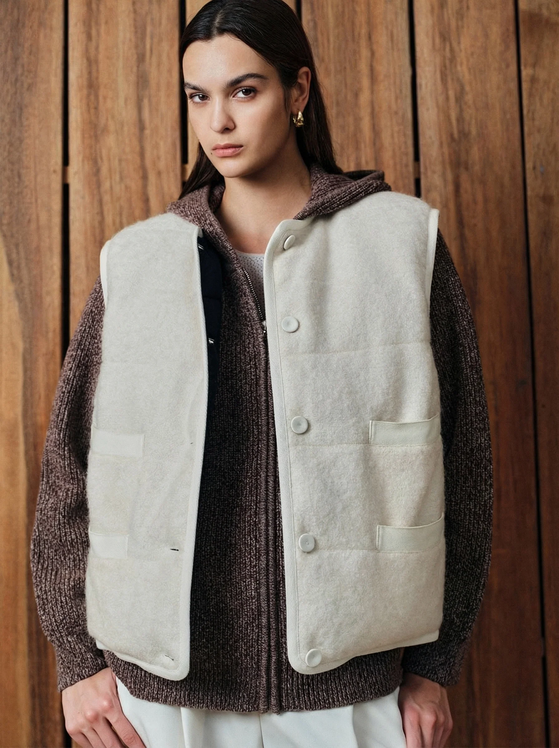 Reversible Mohair Down Vest - Image 5