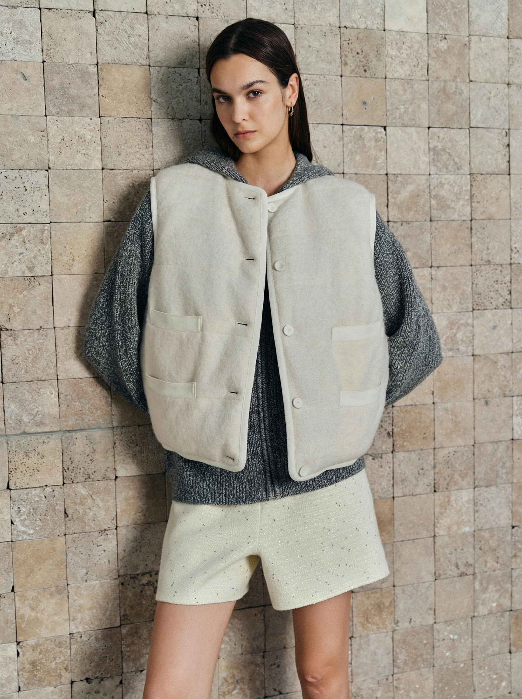 Reversible Mohair Down Vest - Image 6