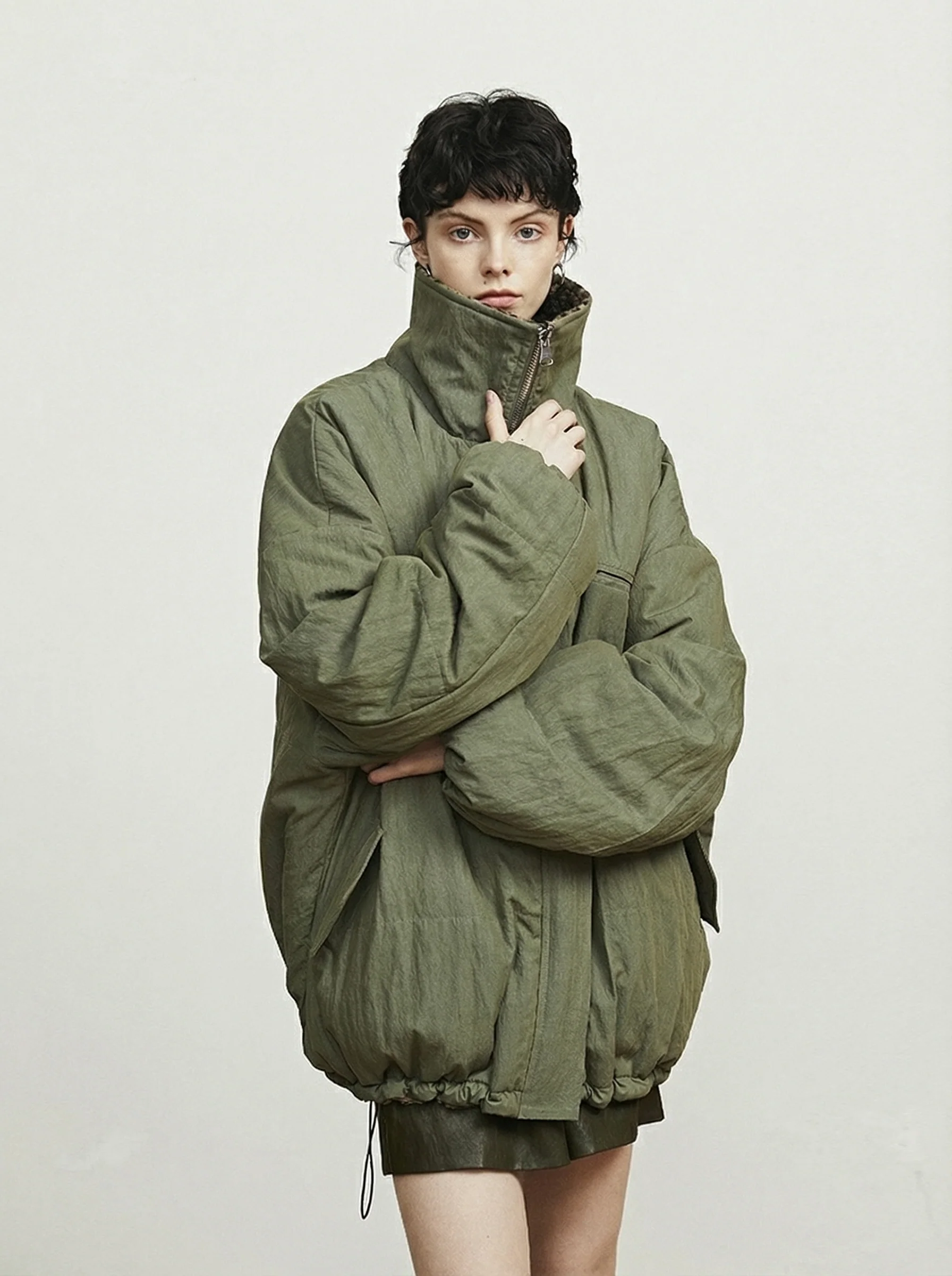 Reversible Olive-Leopard Padded Jacket - Image 2