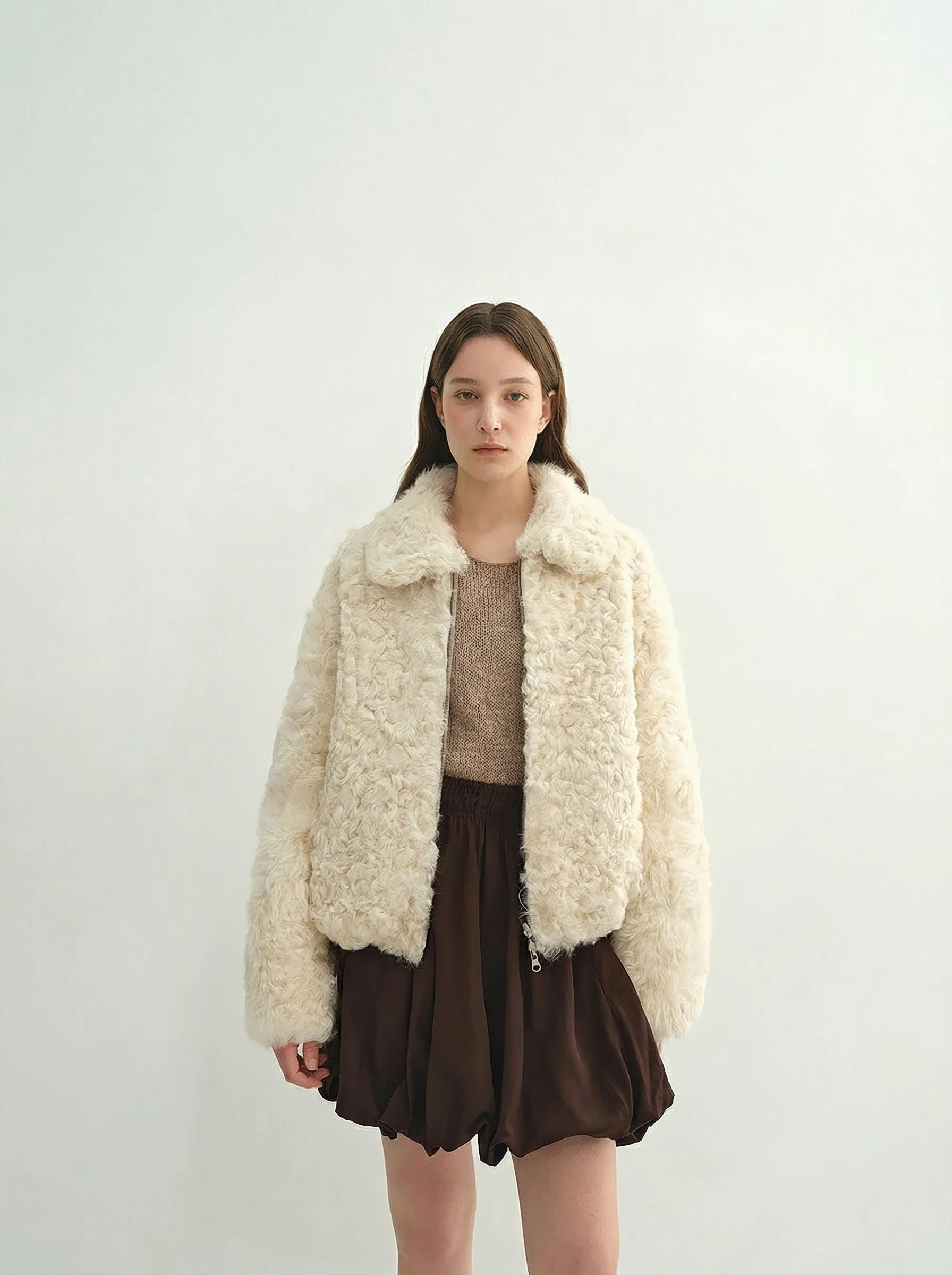 Reversible Shearling Short Jacket - Image 5