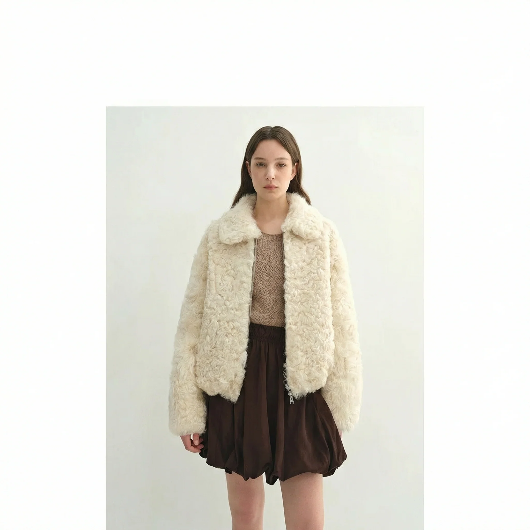 Reversible Shearling Short Jacket - Image 6