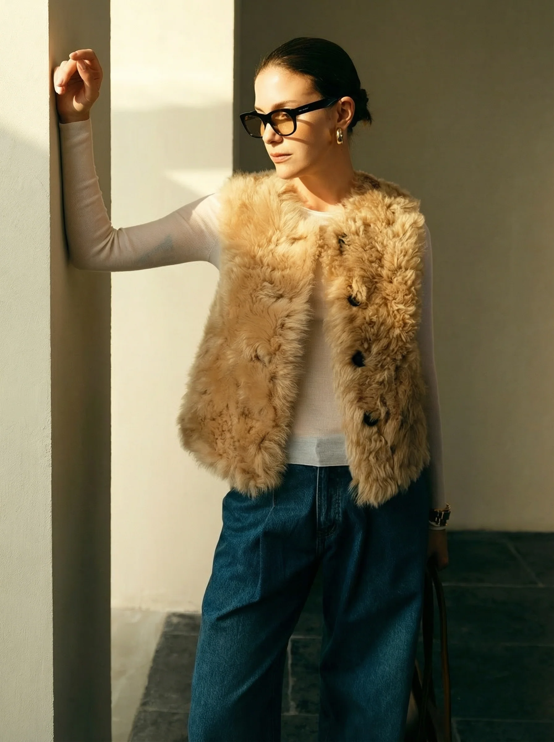 Reversible Tuscan Shearling Vest