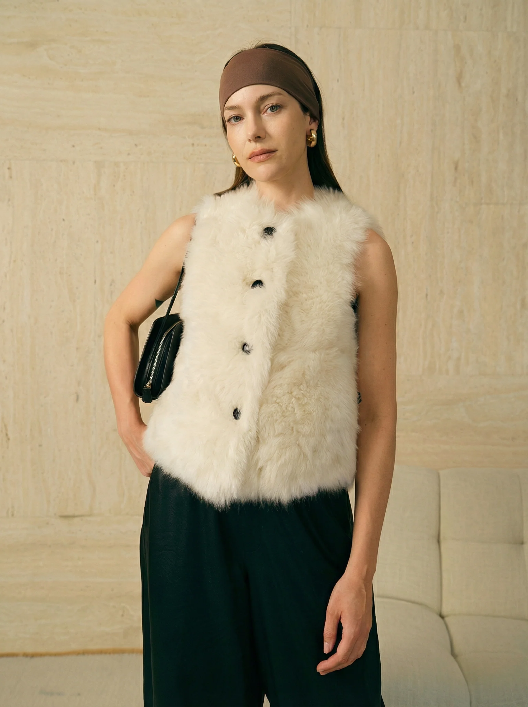 Reversible Tuscan Shearling Vest - Image 4