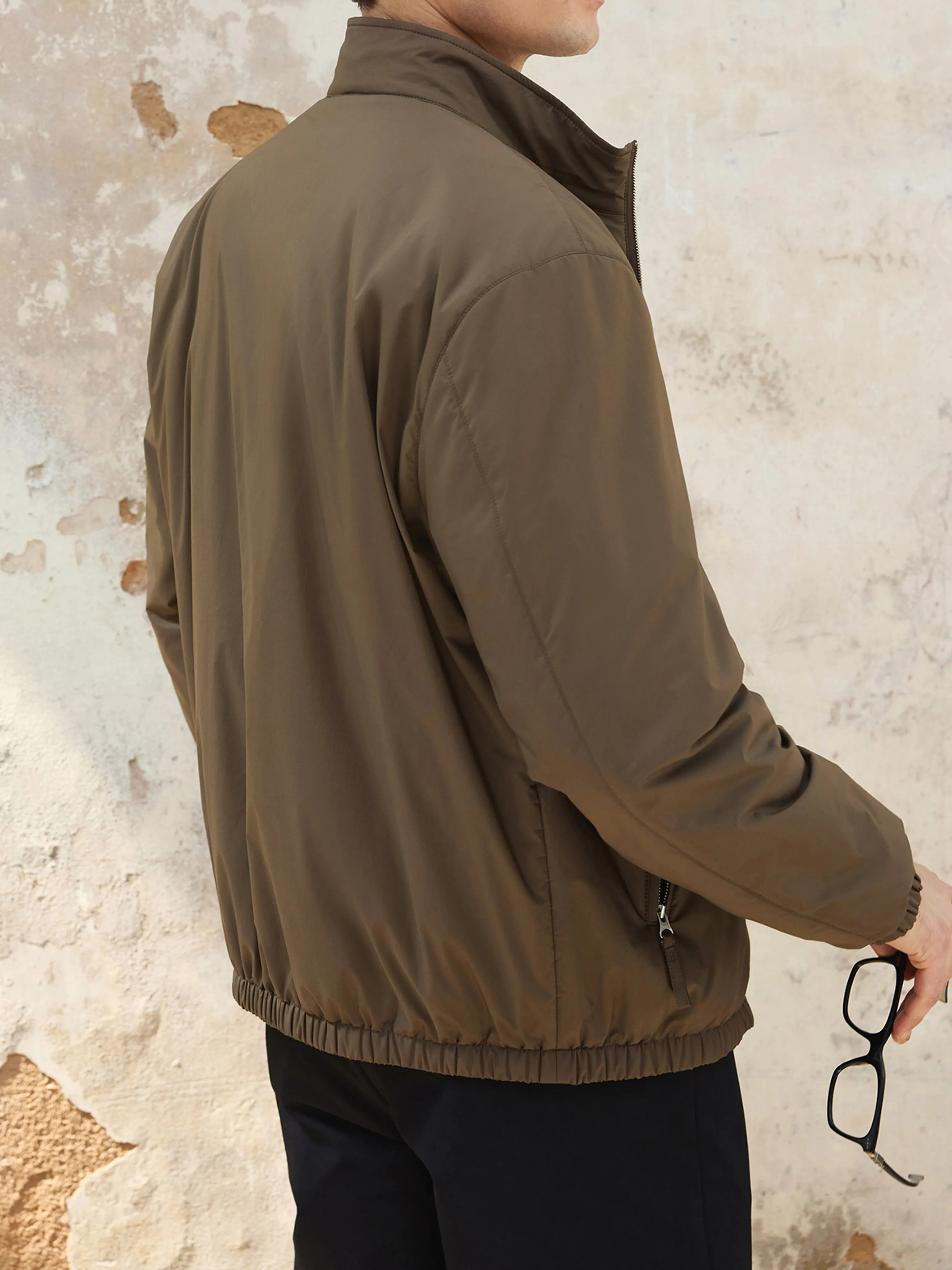 Reversible Wool-Cotton Stand Collar Jacket - Image 5