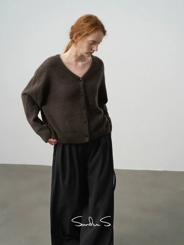 Reversible Wool‑Mohair V‑Neck Cardigan - Image 2