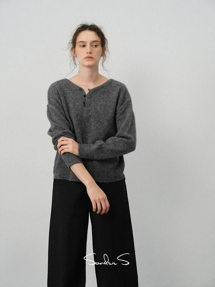 Reversible Wool‑Mohair V‑Neck Cardigan - Image 3