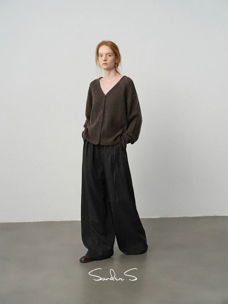 Reversible Wool‑Mohair V‑Neck Cardigan - Image 4