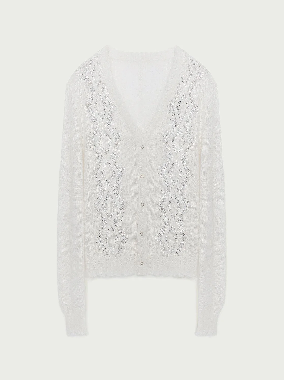 Rhinestone Knit Cardigan - Image 7