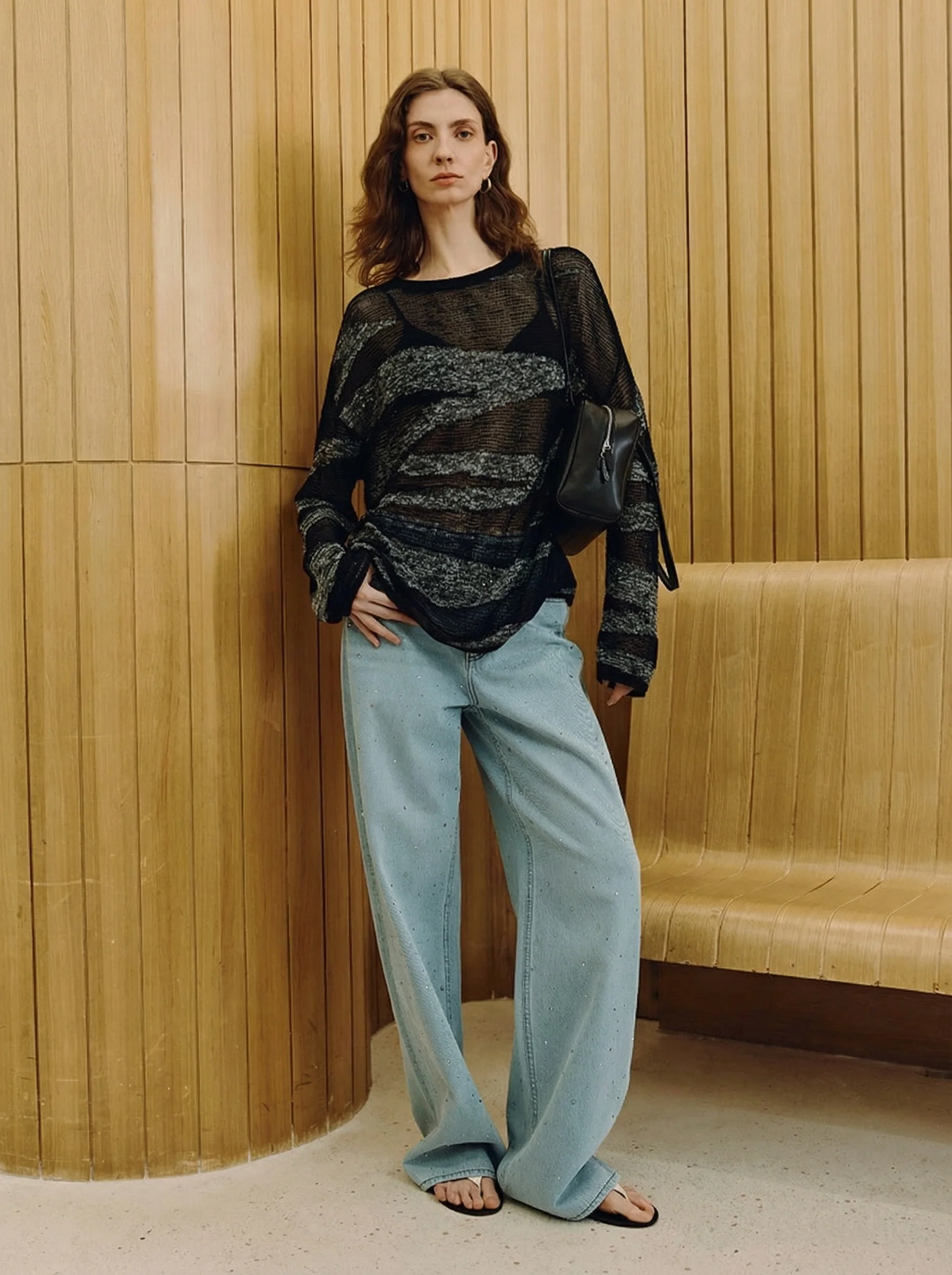 Rhinestone Wide-Leg Jeans - Image 8