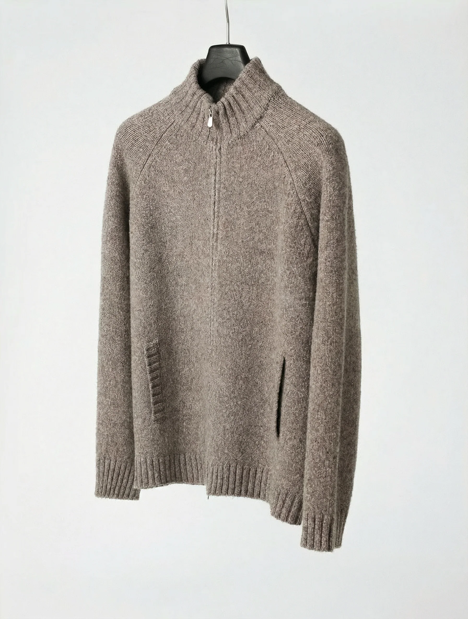 Rib Collar Zip Cardigan - Image 5