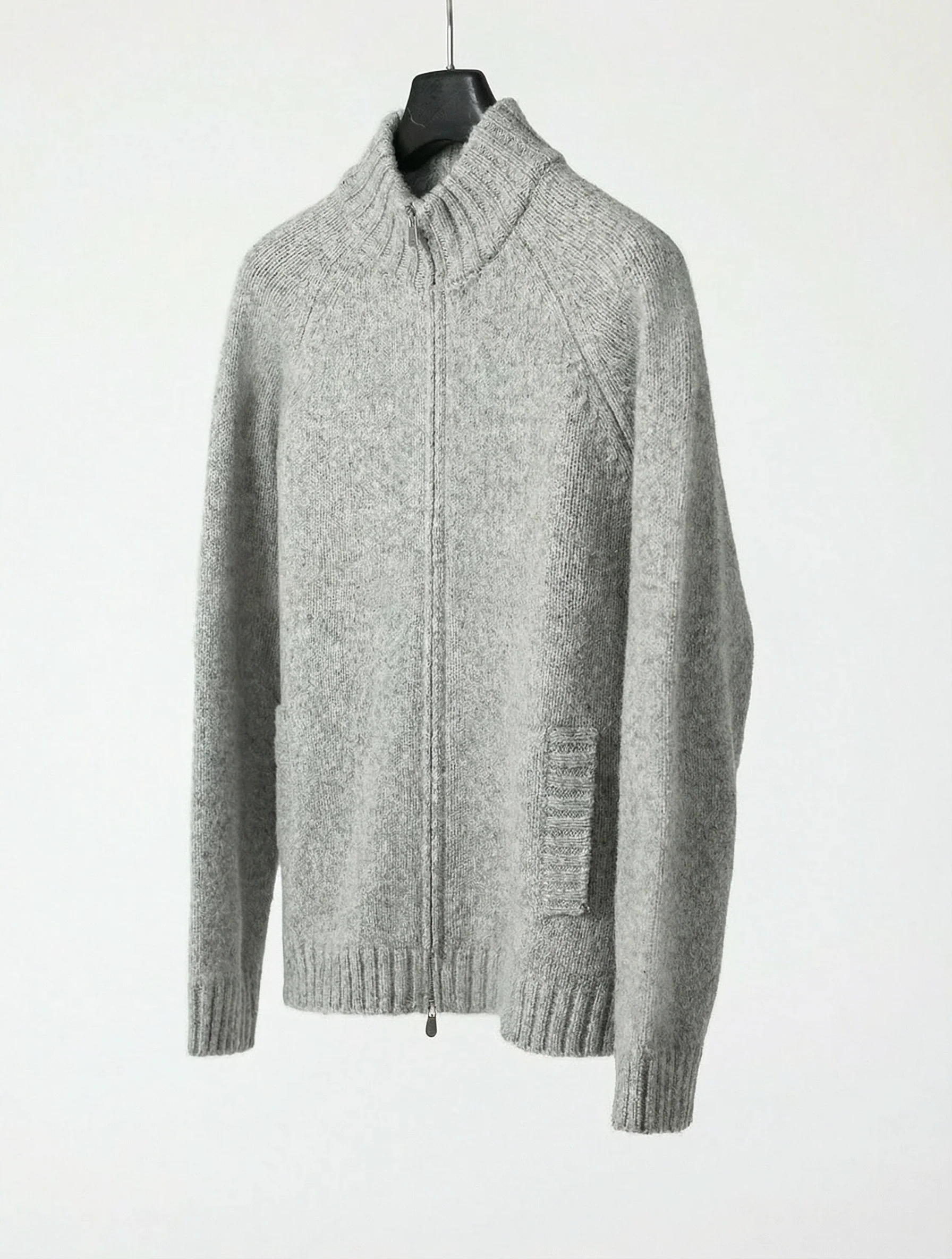 Rib Collar Zip Cardigan - Image 6